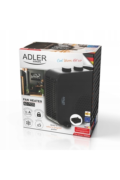 adler GRILĂ ELECTRICĂ FARELKA CU VENTILATOR ȘI TERMOSTAT, PENTRU BAIE