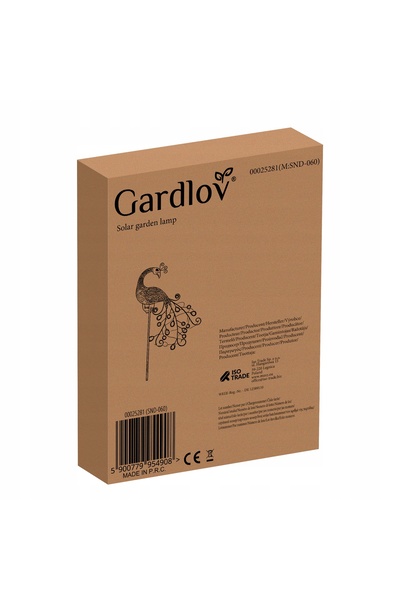 Gardlov Lampă solară de grădină, tip păun, impermeabilă, cu țăruș, 40 LED-uri...