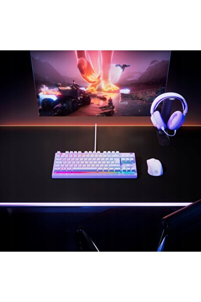 NO BRAND Tastatură cu membrană STEELSERIES APEX 3 TKL US RGB Lavandă, cu fir