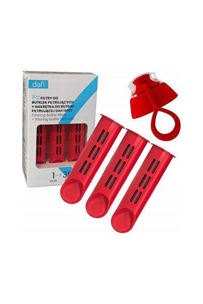 Dafi 6x Cartuș filtrant + 2x capac sticlă Roșu moale