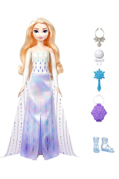 mattel Păpușă Elsa Disney Princess Frozen cu funcție de rotire și dezvăluire ...