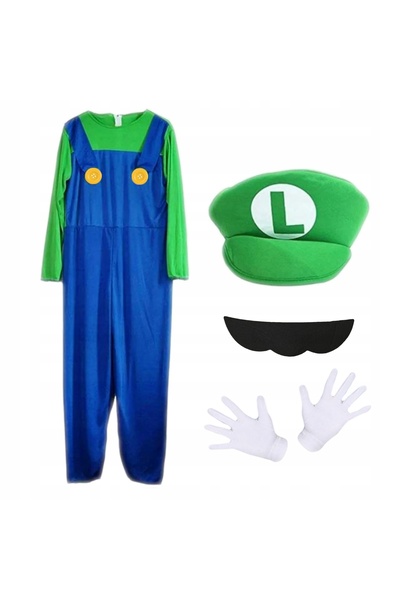 NO BRAND ȚINUTA LUIGI MARIO HYDRAULIK 110/116 Mărimea S COSTUM + MĂNUȘI PENTR...