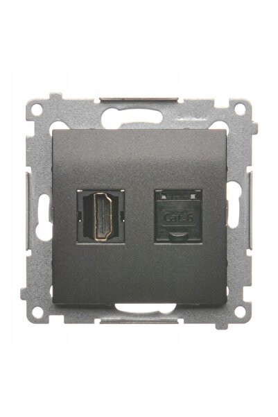 Kontakt-Simon Priză computer HDMI + RJ45 cat.6 SIMON 54 DGHRJ45.01/48 ANTRACIT