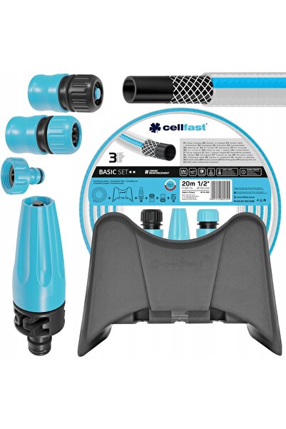 Cellfast SET FURTUN FLEXIBIL DE BAZĂ 1/2 " 20M CONECTORI SUPORT