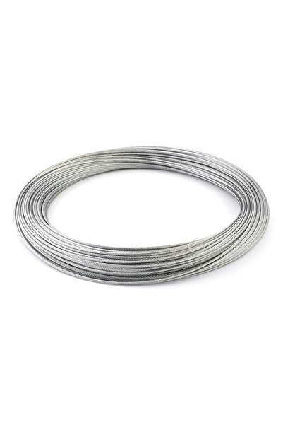 NO BRAND Cablu de oțel 3mm, 6x19 fire, galvanizat, 50m, cablu de tractare met...