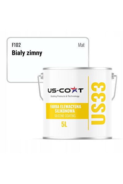 NO BRAND Vopsea pentru fațade siliconice, culoare alb rece F102 UV, 5L, Produ...