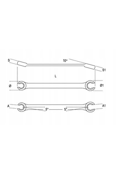 NO BRAND Cheie Beta cu ochi, semi-deschisă, cu două capete, 17x19 mm, 94/17X19