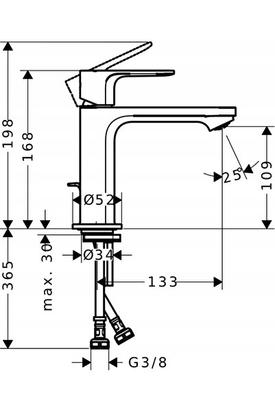 Hansgrohe Rebris S 110 72519000 Baterie de baie cromată
