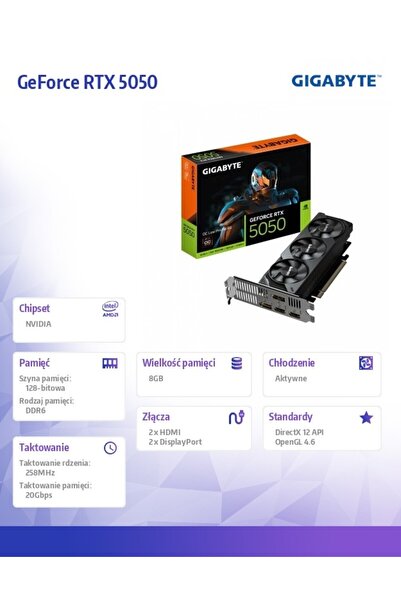 Gigabyte Placă video GeForce RTX 5050 Low Profile OC 8GB DLSS 4