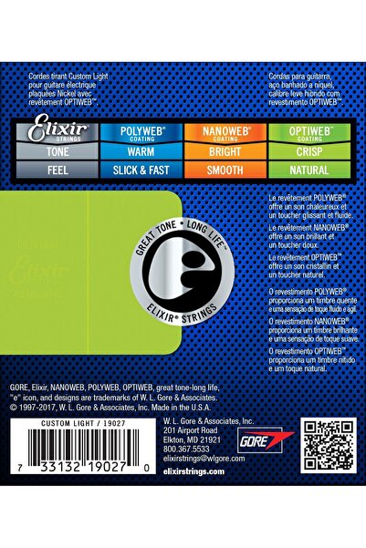 NO BRAND Elixir 19027 Optiweb Custom Light 9-46 Corzi pentru chitară electrică