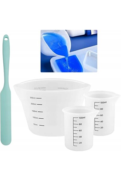 JAKO Cana de măsurare din silicon de 100/250 ml cu tijă de amestecare pentru ...