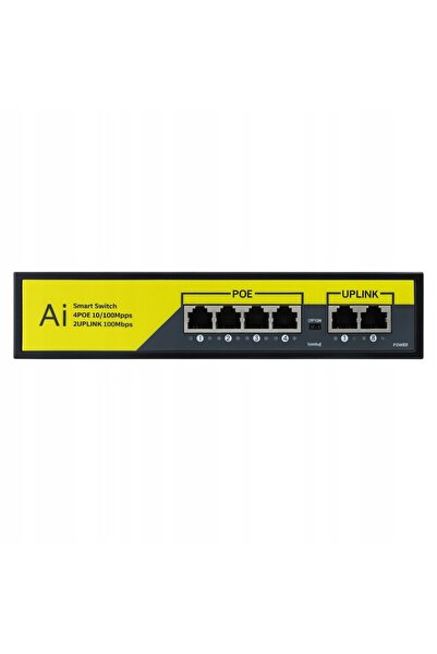 NO BRAND Switch PoE Ethernet 4 porturi 100Mbps 72W pentru camere de supravegh...