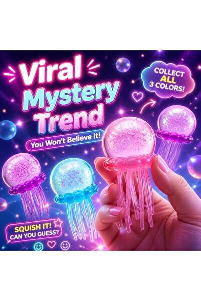 OEM Jucarie Senzoriala Meduza Squishy Antistres Cu Glitter, Jelly Squish Stre...