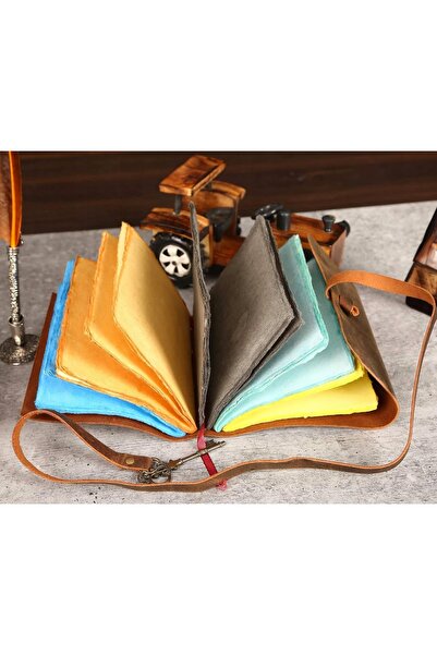 NO BRAND Caiet de amintiri vintage din piele, 17 cm, lucrat manual, cadou pen...