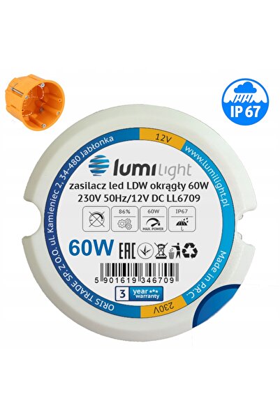 NO BRAND Sursă de alimentare pentru cutie, 12V 60W LED, omologată IP67