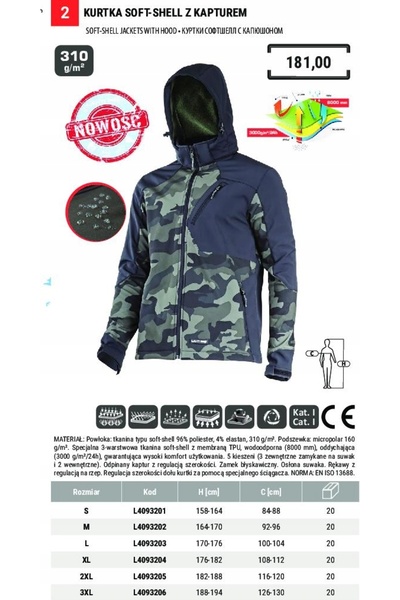 Lahti Pro Jachetă softshell cu glugă L40932 L