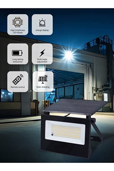 NO BRAND Proiector solar LED cu halogen 180 LM IP 65 cu senzor de mișcare/gro...