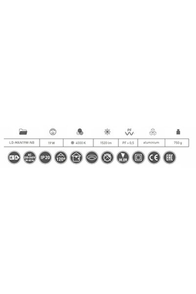 GTV Downlight LED MATIS PLUS N/T 19W 1520LM 4000K (Alb Neutru)