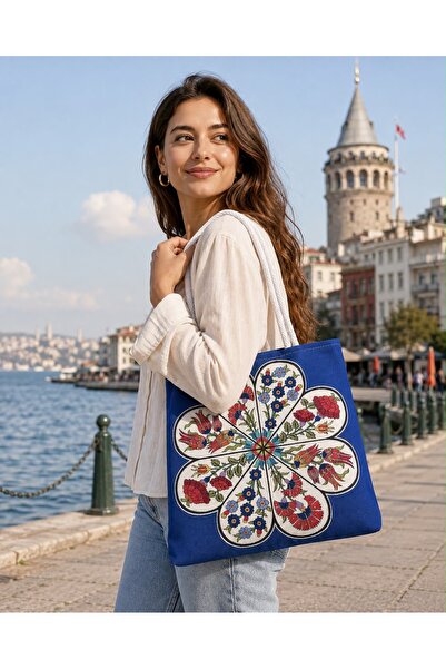 Zehra ana Traditional Ottoman Floral Patterned Tapestry Woven Handbag