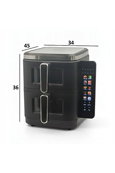 NO BRAND Friteuză cu aer cald fără ulei, cu două compartimente, 11L, 2800W, A...