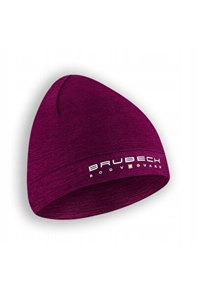 NO BRAND Căciulă din lână merinos BRUBECK HM1018 prună S/M