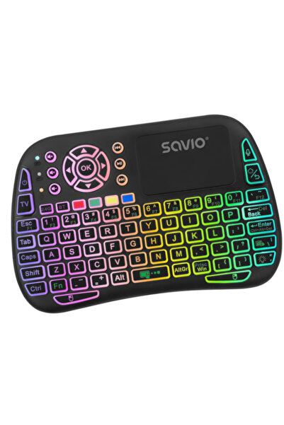 Savio Tastatură wireless RGB retroiluminată BT TV Box Console Smart TV KW-04