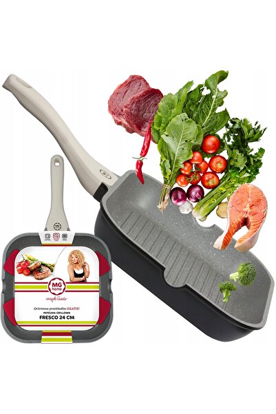 MG HOME Tigaie grill antiaderentă 24 cm + Spatulă