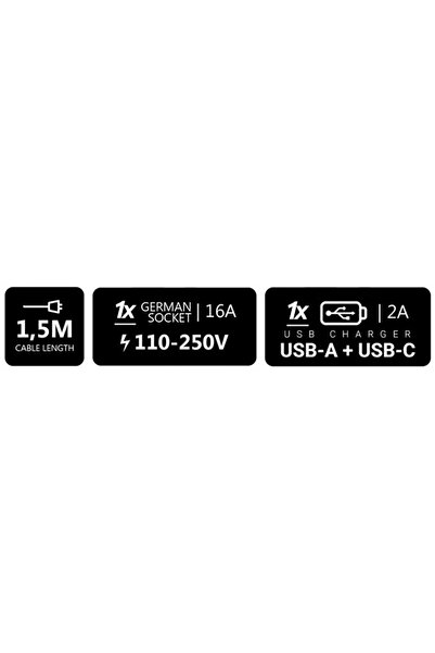 Spacetronik Panou de montaj încastrat rotund cu priză USB-C, USB-A, Schuko tip F