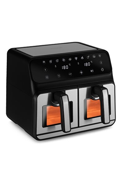 NO BRAND FRITEUZĂ FĂRĂ ULEI 2400 W, 9 L, AIRDWELLER AIR FRYER, NEGRU, CU DOUĂ...