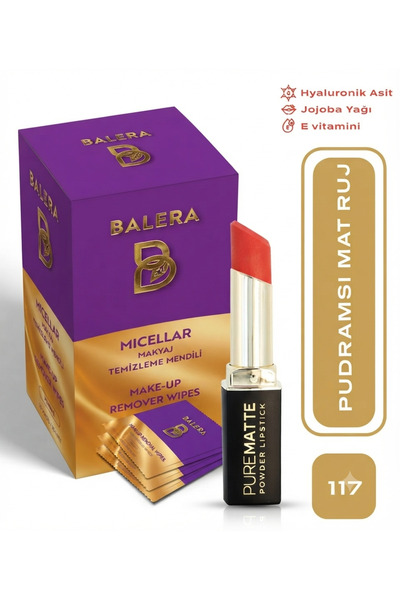 BALERA Pure Matte Powder Lipstick No: 117 - Moisturizing Powder Matte Lipstic...