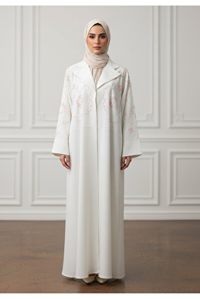 Nukhbaa Floral Blazer Abaya |Crepe Fabric