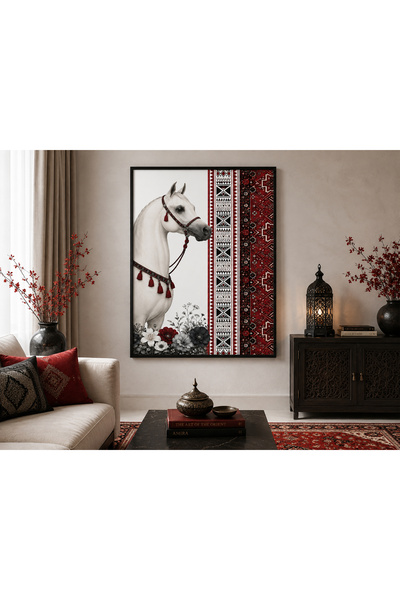 Ghaith Store Premium Arabian Horse Painting with Saudi Heritage Touch Modern ...