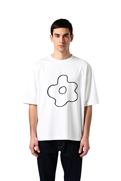 PayBuy Men's Oversize T-Shirt Floral Pattern Print Relaxed Fit Short Sleeve R...