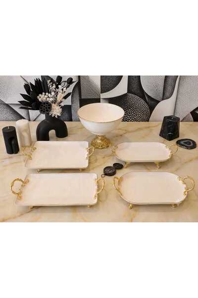 Buldem 5-Piece Gold Porcelain Foot Presentation Set