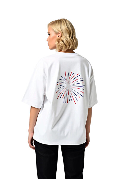 PayBuy Women's Oversize T-Shirt Light Show Explosion Printed Line Art Dynamic...