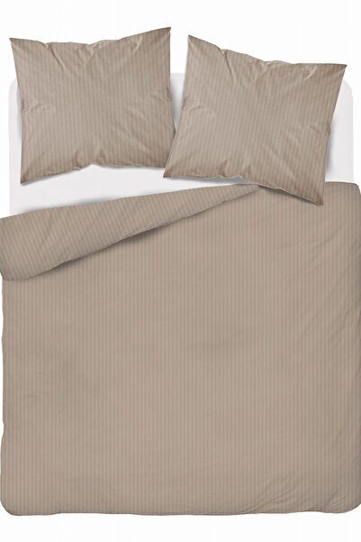 Detexpol Set de lenjerie de pat din satin 160x200, neted, cu dungi premium, b...