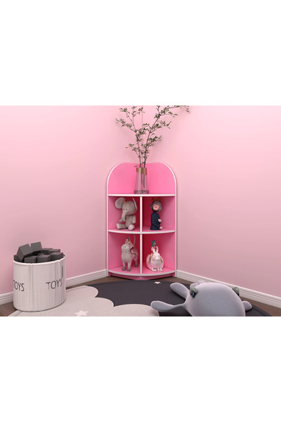 Arabest 3-Tier Pink Corner Storage Shelf, Wall Mounted Floating Display Rack ...