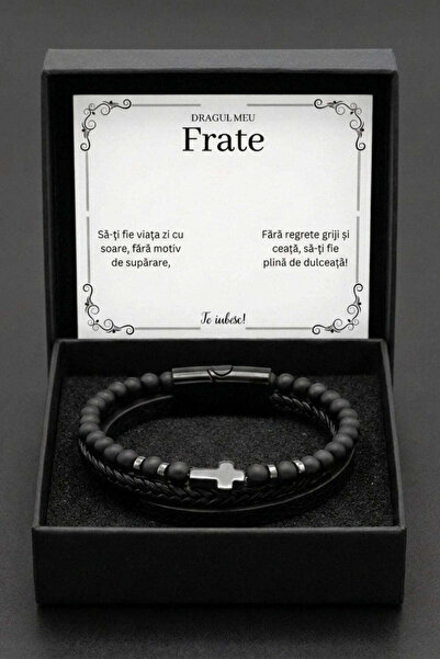 The Jewel Heart Brățară din Piele pentru Bărbați, cu Mesaj Personalizat, Cado...