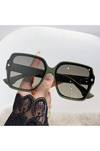 Choice1 green Fashion Square Frame Sunglasses for Women Luxury UV Protection ...