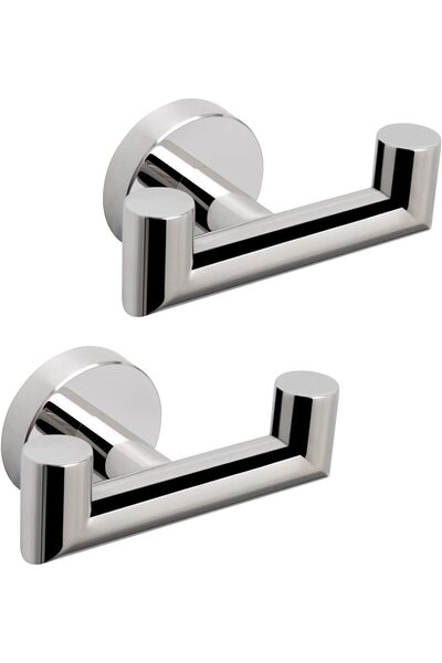 Generic Brand Set de 2 cârlige duble de perete, din oțel inoxidabil SUS304, p...