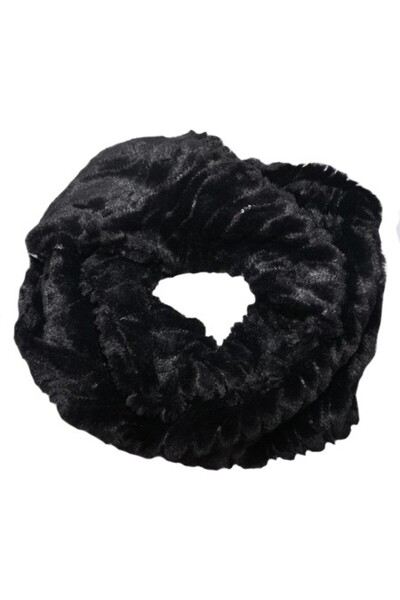 OEM Fular calduros Dave cu insertii de paiete,model circular,nuanta de negru