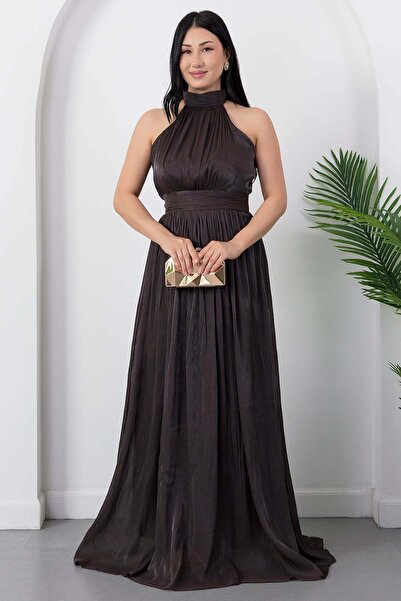 PULLIMM Halter Neck Chiffon Dress Grs4128