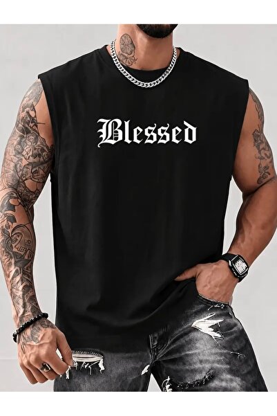 FUFLUNS تي شيرت رياضي بدون أكمام للرجال من BLESSED BASKILI ذو تصميم عادي وياق...