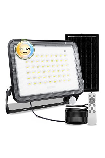 Lumiled Proiector solar LED halogen 200W Lampă de grădină 4000K IP65 Senzor d...