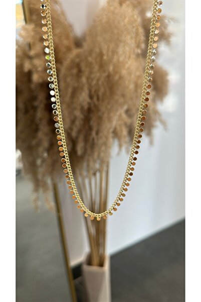 GLARE JEWELRY CO قلادة من الفولاذ المقاوم للصدأ مطلية بالذهب مع سلسلة متدلية ...