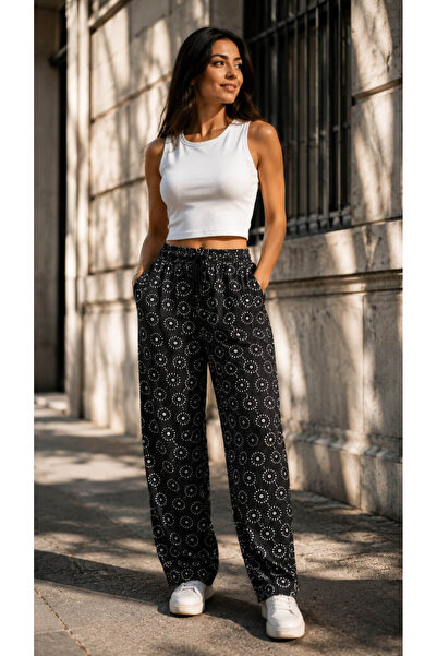 Derya Kurşun Pants with Pockets and Elastic Waistband 0573-04