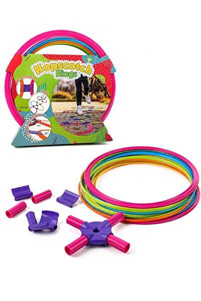Generic Brand Joc Hopscotch Rings – Set cercuri pentru șotron