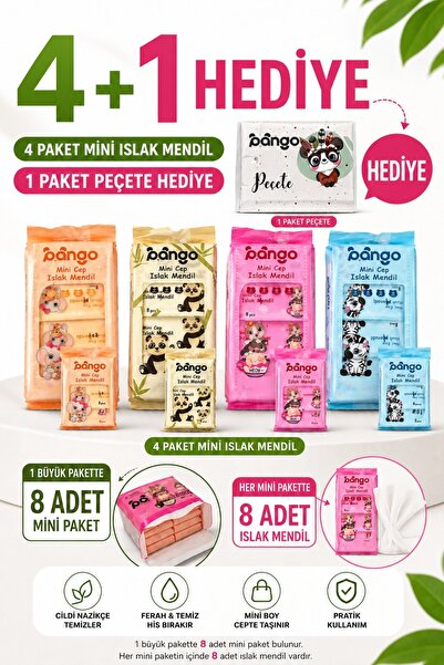 Myplas Paket Mini Cep Islak Mendili (32'li Mini Paket) 1 Paket Kağıt Peçete H...