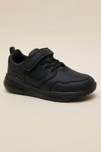 R&B Solid Velcro Closure School Shoes