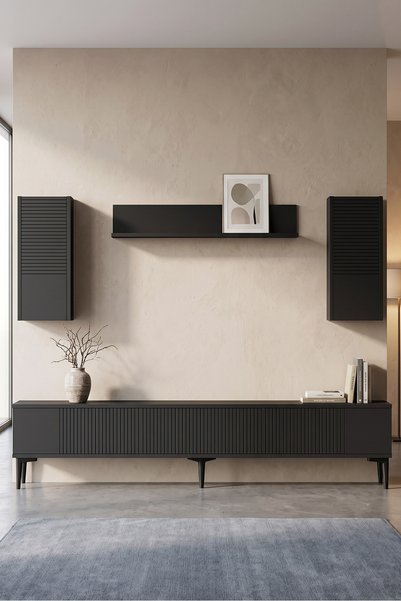 zetuna home TVR1819A TV ÜNİTESİ TAKIMI ANTRASİT 180 CM